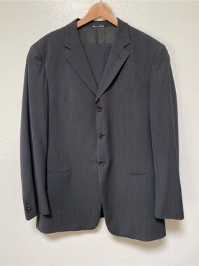 Armani Collezioni 2-Pcs Wool Birdseye Suit 42R Pants 32x21